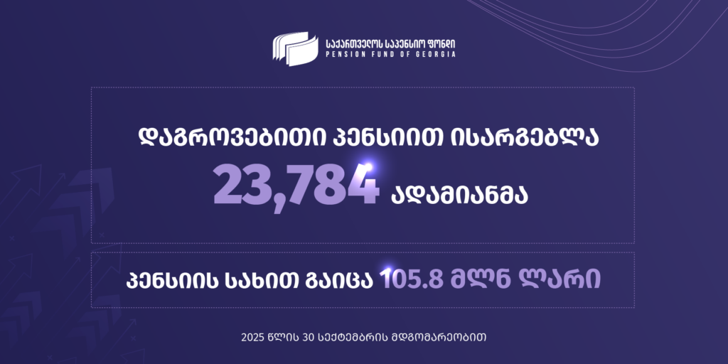 საქართველოს საპენსიო ფონდი 30 სექტემბერის მდგომარეობით სტატისტიკურ მონაცემებს აქვეყნებს