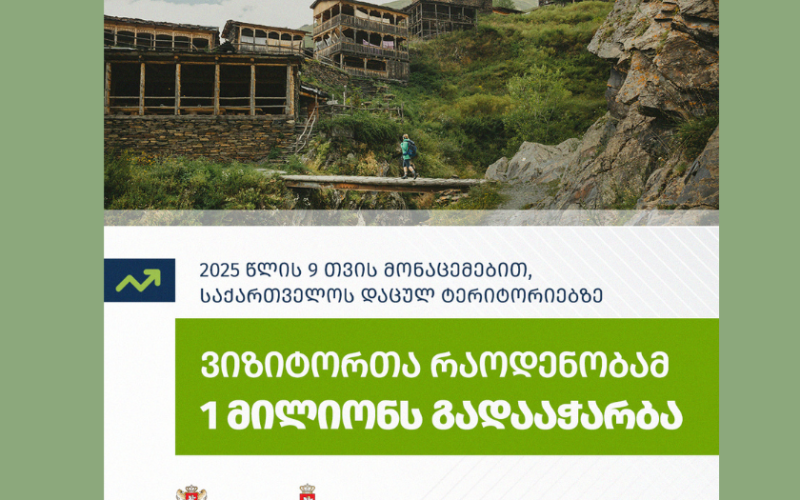 საქართველოს დაცულ ტერიტორიებზე ვიზიტორთა რაოდენობამ 1 მილიონს გადააჭარბა